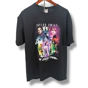 Taylor Swift The Eras Tour Unisex Size Large Band T-Shirt Double Sided Black